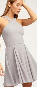Forevermore Grey Skater Dress